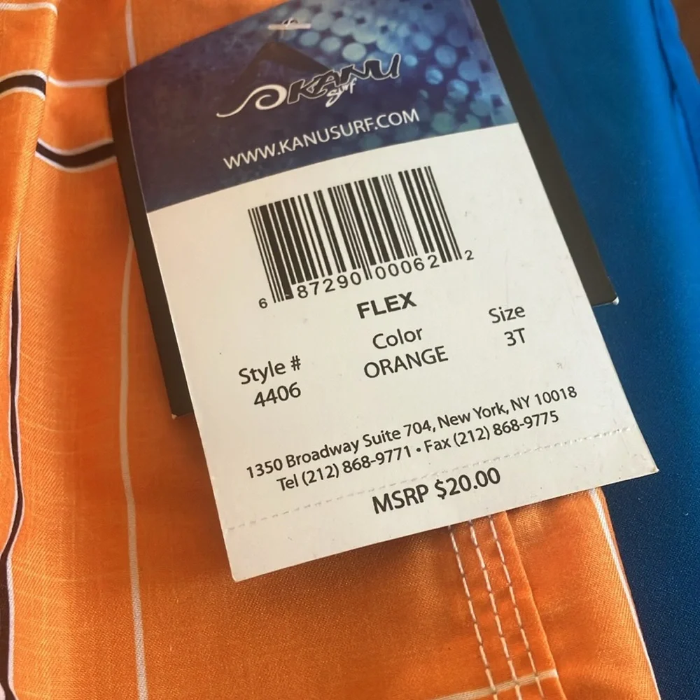 FINAL MARKDOWN Kanu Orange Plaid Swim Shorts 3t